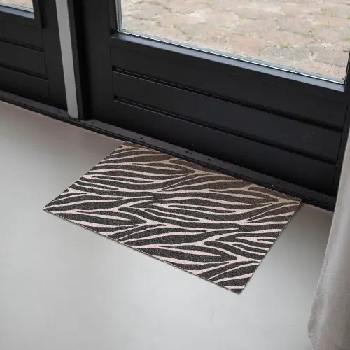 Zebra - Zwart - Roze Deurmat klein 898 -sfeer2