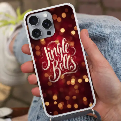 Jingle - Bells - Kerst - Rood Hoesje iPhone 16 Pro Max met koord klein -sfeer3