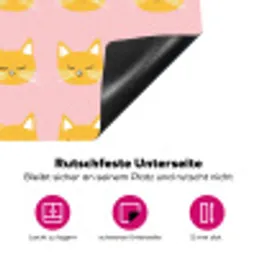 Katten - Patroon - Roze Inductie beschermer vinyl 3mm klein 276 -zzzzzzz-lf-onderkant