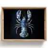 Kreeft - Delftsblauw - Schild - Stoer Dienblad Rechthoek middel -z3d_shopping