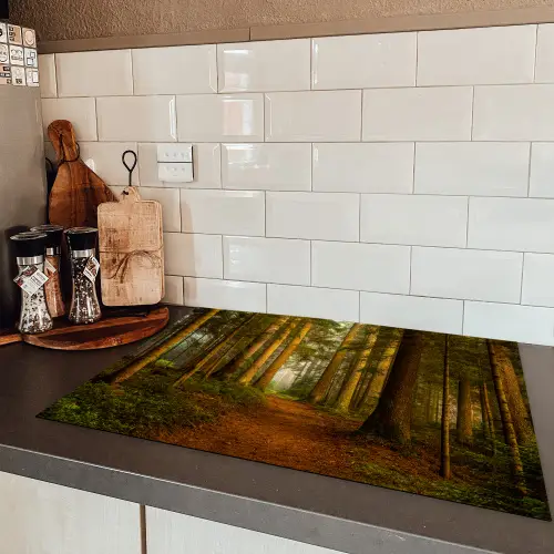 Bos - Natuur - Bomen - Landschap - Bladeren Inductie beschermer vinyl 3mm middel -sfeer3