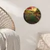 Wijngaard - Druiven - Zonsondergang Wandcirkel plexiglas klein -sfeer5