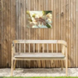 Bloesems - Zonlicht - Quote - Wit Tuinposter op houten frame 2 cm dik klein -sfeer4