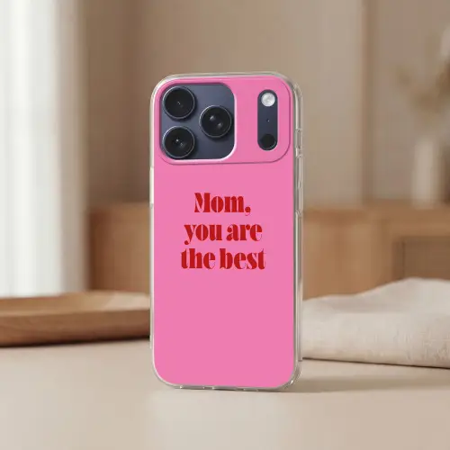 Moeder - Boodschap -Roze Telefoonhoesje iPhone 17 Pro klein -sfeer2
