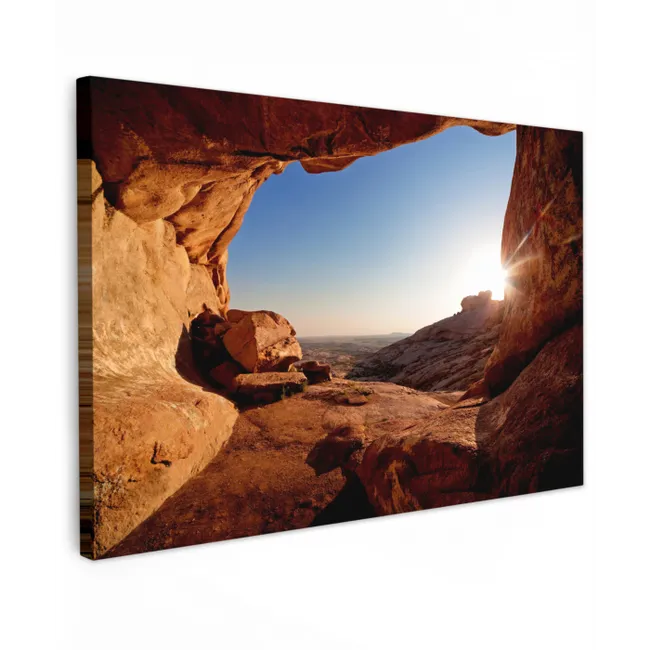 Grot - Woestijn - Zon - Landschap canvas 2cm klein -z3d