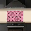 Patroon - Bloemblaadjes - Roze - Blauw keuken achterwand spatscherm klein 900 -sfeer1