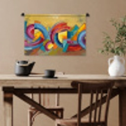 Abstract - Cirkels - Schilderij - Kleurrijk - Dynamisch Wandkleed katoen klein -sfeer6