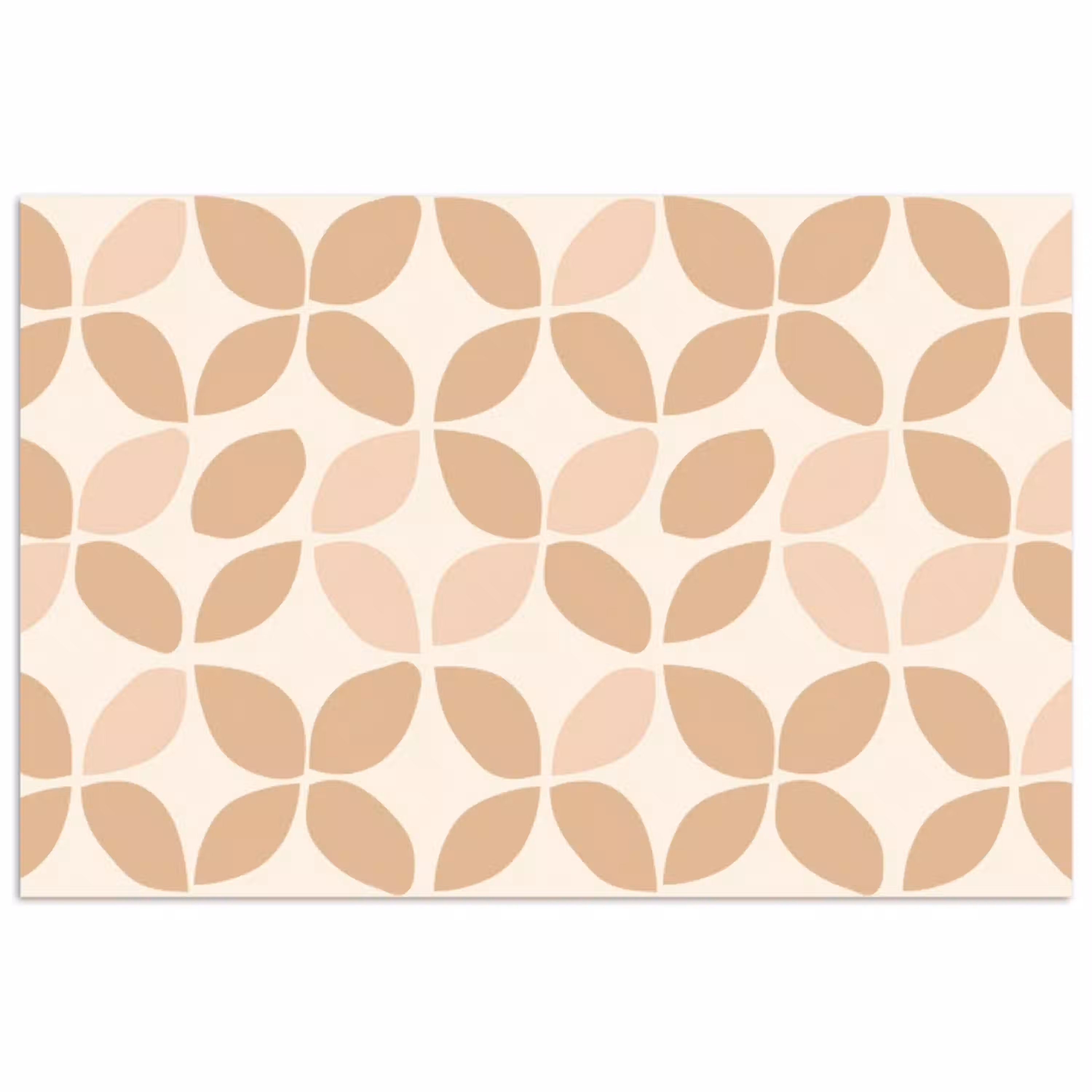 Beige - Bladeren - Minimalistisch - Patroon poster papier klein 62 -3d