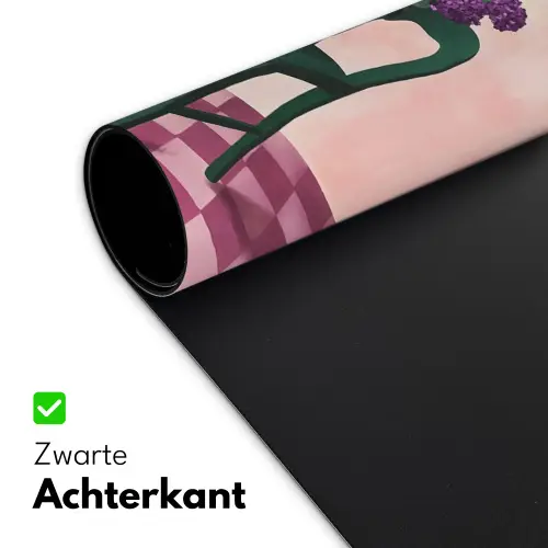 Stoel - Vaas - Bloemen - Geblokt Muismat XXL klein -sfeer2
