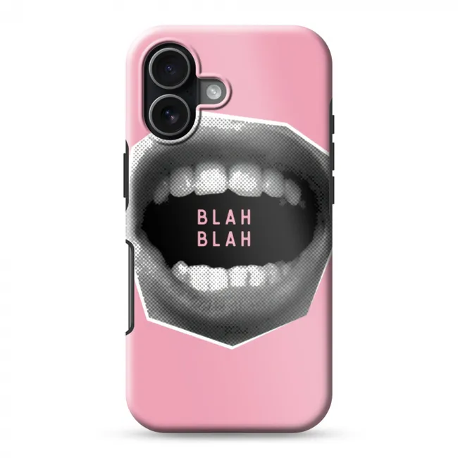 Telefoonhoesje Toughcase - Mond - BLAH BLAH - Roze