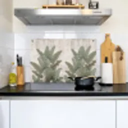 Bananenbladeren - Beton - Groen Inductie beschemer met haakjes klein -sfeer2