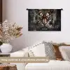 Tijger - Dieren - Portret - Luxe - Zwart Wandkleed katoen klein -sfeer1