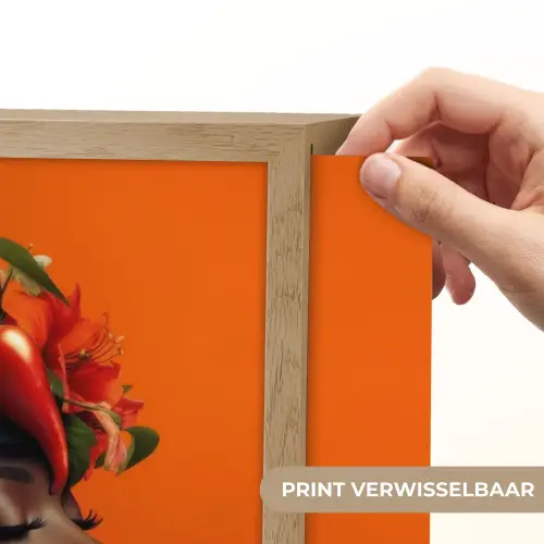 Vrouw - Chilipepers - Pepers - Bloemen Light Box met batterij (Wandlamp) middel -USP_websiteprintNL