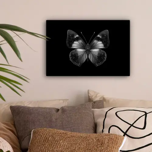 Vlinder - Grijs - Mysterieus canvas 2cm klein -sfeer1