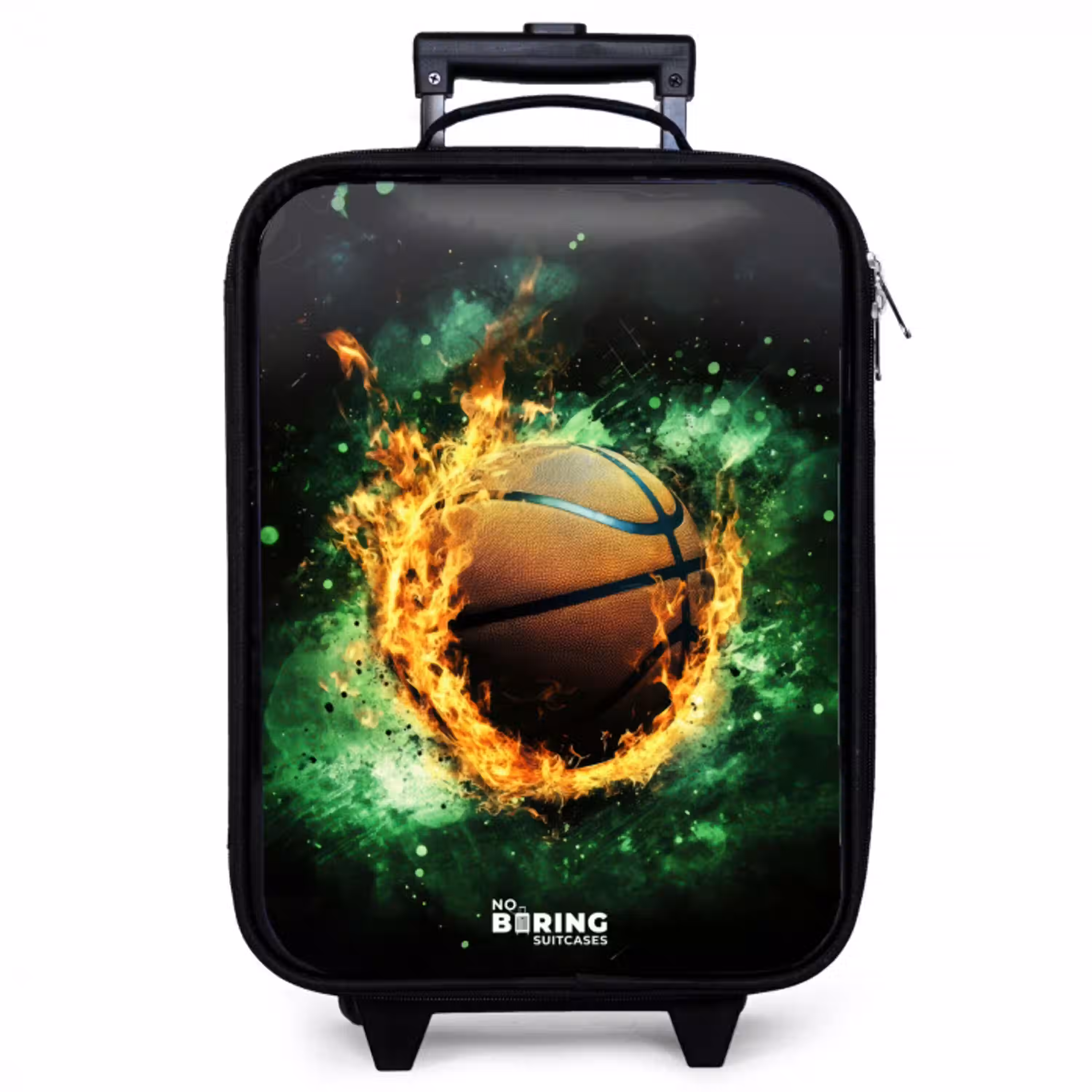 Basketbal in vlammen en explosieve energie Kinderkoffer - Zwart klein -zzz_website3d