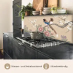 Bloemen - Vogels - Bloemen keuken achterwand 2 middel -usp_DE
