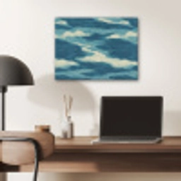 Golven - Abstract - Patroon - Blauw - Wit PET vilt klein 837 -sfeer5