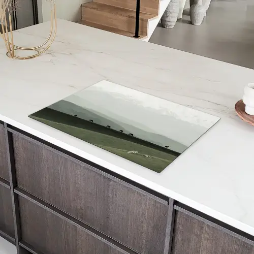 Grijs - Berg - Paarden Inductie beschermer vinyl 3mm klein -sfeer8