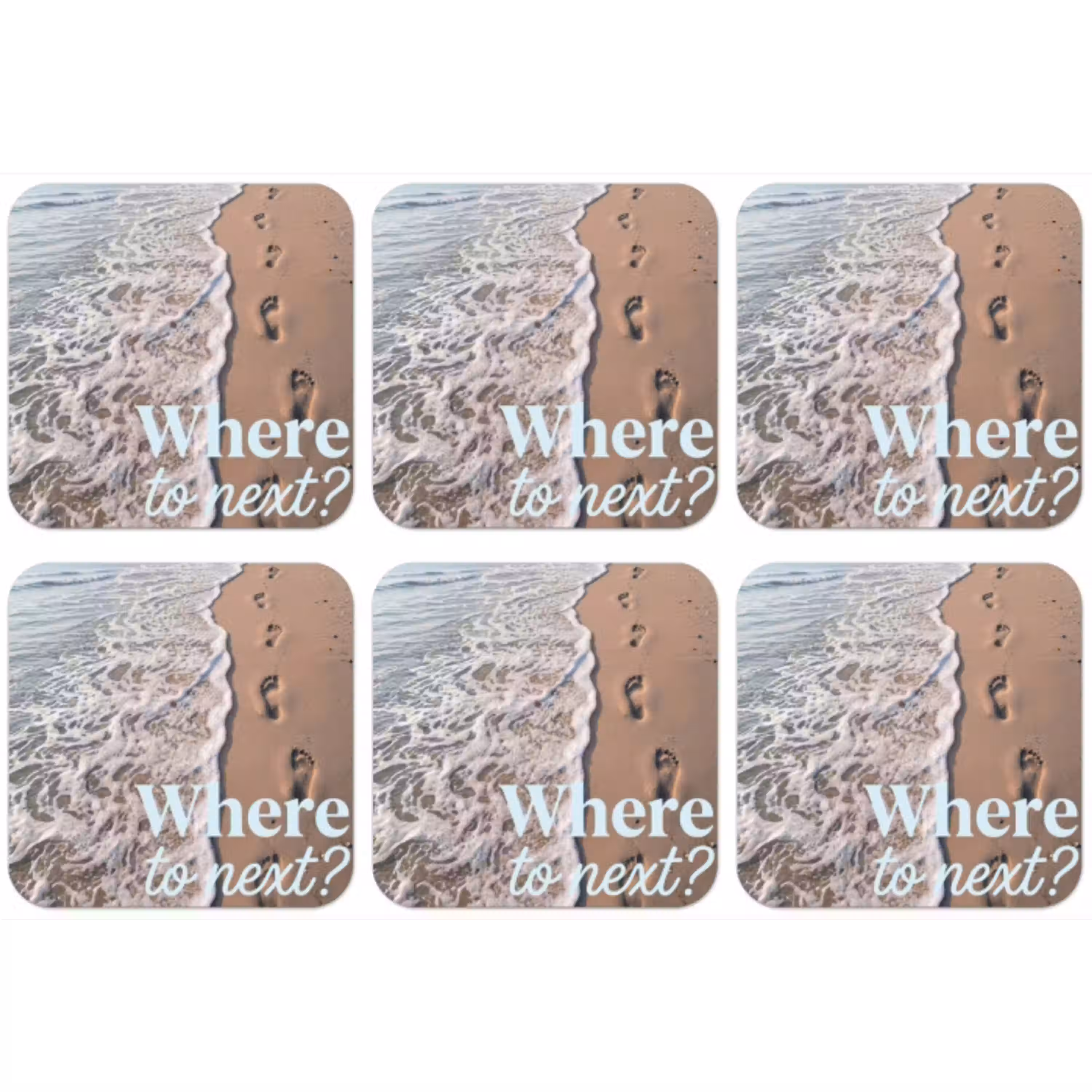 Where to next - Strand - Voetstappen onderzetter kurk middel -zkaufland3dotto