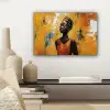 Vrouw - Ogen - Penseelstreken - Geel canvas 2cm klein -sfeer6