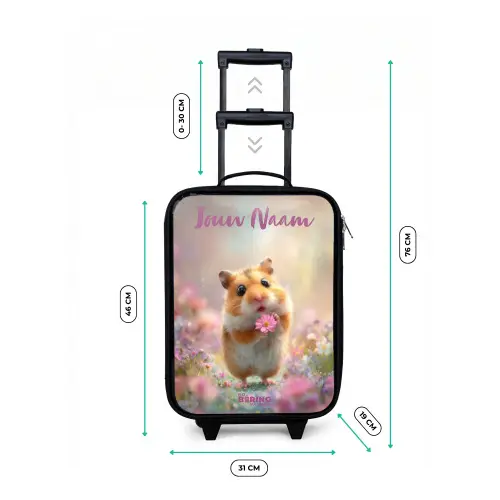 Hamster - Bloem - Natuur - Dier Kinderkoffer - Zwart klein -productfoto_formaten