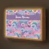 Regenbogen - Bloemen - Kleurrijk - Wolken Light Box met batterij (Wandlamp kind) middel -z3d_website