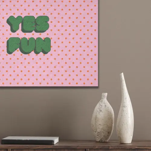 Yes fun - Groen - Roze - Stippen PET vilt klein -sfeer6_closeup