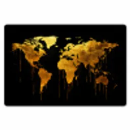 Wereldkaart - Goud - Druipen - Zwart Placemat vinyl groot -zzsfeer1_Kitchenyeah-website