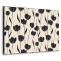 Tulpen - Patroon - Zwart Textielframe zwart klein 947 -3d