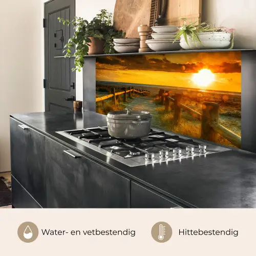 Zon - Strand - Duin - Horizon - Gras - Pad - Oranje keuken achterwand 2 middel -usp_NL