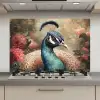 Pauw - Vogel - Bloemen - Planten - Pauwenveren keuken achterwand spatscherm klein -3d_website