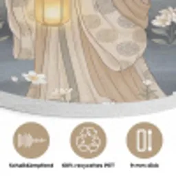 Aziatisch - Vrouw - Kimono Akoestische PET Vilt - Rond klein -closeup_DE