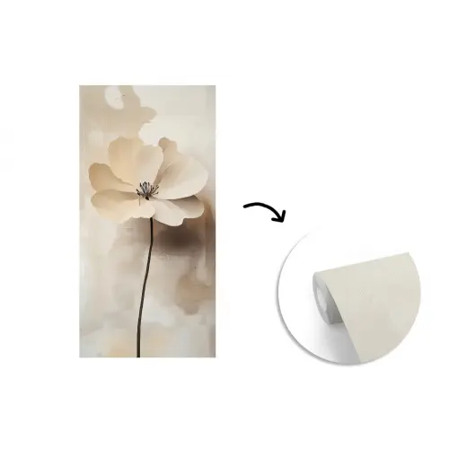 Bloem - Beige - Verf - Schaduw fotobehang vinyl groot -3d