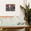 Sneeuwuil - Wit - Tak - Sneeuw tuinposter los doek klein -sfeer7