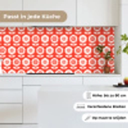 Bloemen - Patroon - Rood keuken achterwand 2 middel 871 -sfeer4_DE