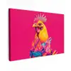 Haan - Kleurrijk - Kimono - Roze Tuinposter op houten frame 2 cm dik klein -3d