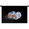 Sushi - Delfts blauw - Rijst - Vis - Elegant Wandkleed katoen klein -zz3d