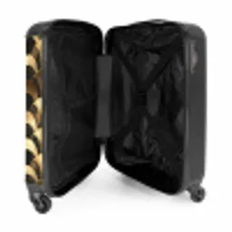 Schubben - Structuur - Goud NBS - Handbagage koffer - Volwassenen Unisex middel -binnenkant