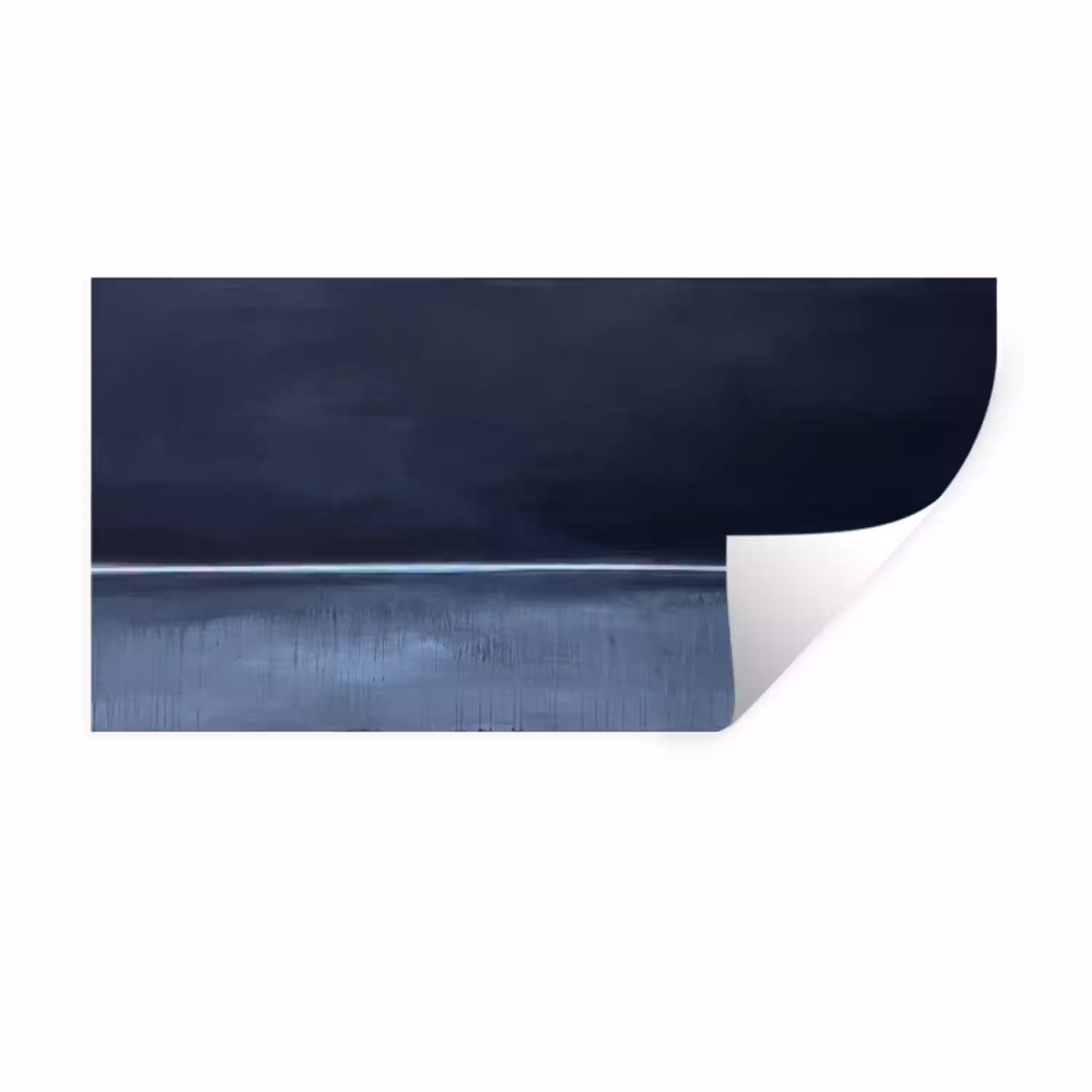 Abstract - Horizontale lijn - Minimalistisch - Donkerblauw - Kunst Muursticker klein -3d