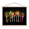 Lepels - Kruiden - Modern - Graffiti - Verf - Kleurrijk textielposter latten blank klein -3d