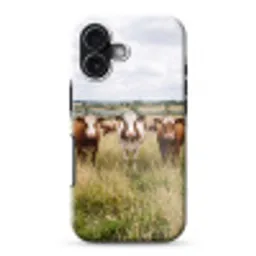 Koeien - Portret - Weide - Boerderij - Nieuwsgierig Toughcase MagSafe Apple iPhone 17 klein -3d