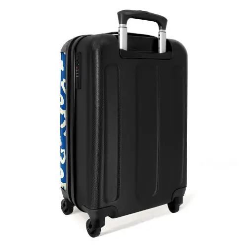 Dierenprints - Panterprint koffer in blauw en wit NBS - Handbagage koffer - Unisex middel -achterkant