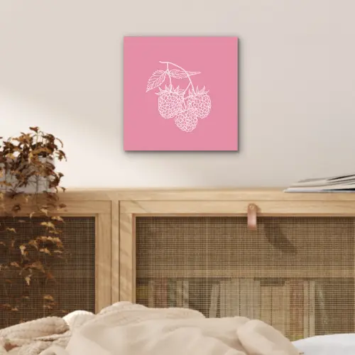 Frambozen - Steel - Getekend - Roze aluminium wit klein -sfeer3