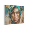 Vrouw - Portret - Goud - Luxe - Blauw PET vilt klein -3d