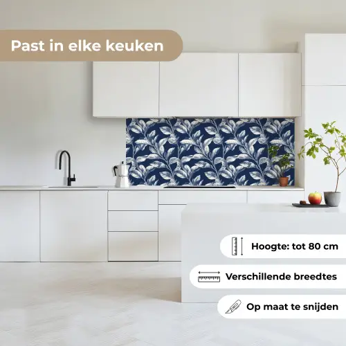 Botanisch - Patroon - Blauw keuken achterwand 2 middel 871 -sfeer4_NL