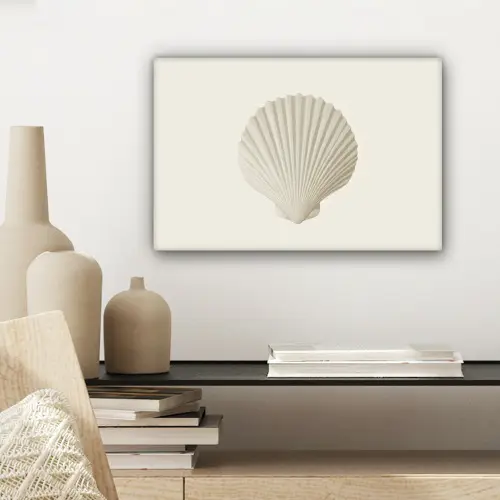 Schelp - Minimalistisch - Wit canvas 2cm klein -sfeer6