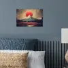 Bergtop - Sneeuw - Zon poster papier klein -sfeer2