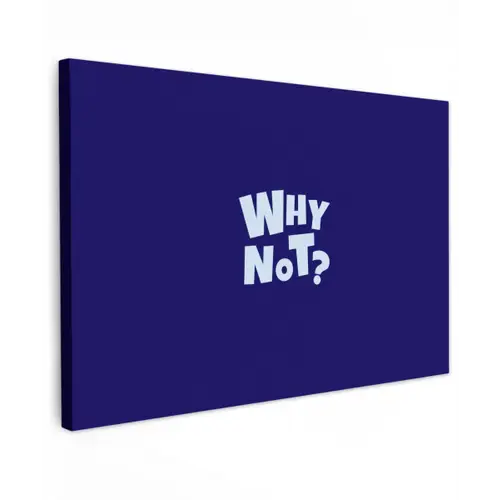 Blauw - Why not - Minimalistisch canvas 2cm klein -z3d