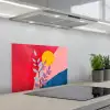 Bladeren - Zon - Abstracte vormen keuken achterwand spatscherm klein -3d_schuin