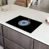 Kompas - Delfts blauw - Zwart Inductie beschermer vinyl 3mm klein -sfeer8